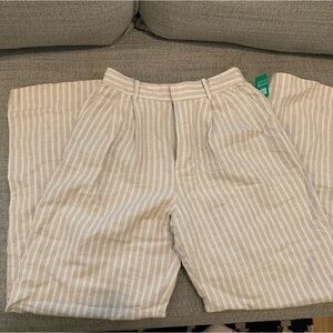 GAP Wide Leg Striped Pants - Cream